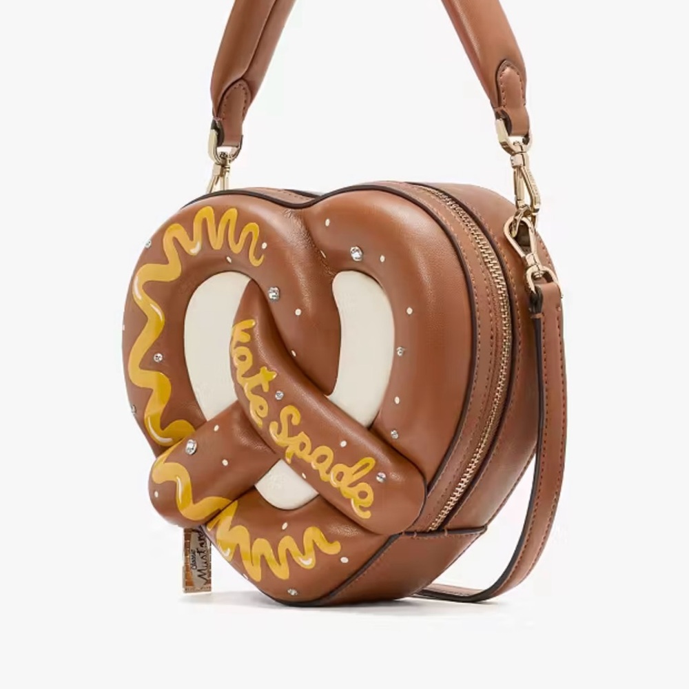 Brown Leather Crossbody Bag Kate spade NYC 3D Pretzel Crossbody - Picture 3 of 8